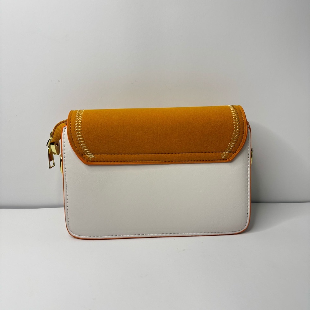Women's Gold Crossbody Bag with Wide Strap - Picture 5 of 8
